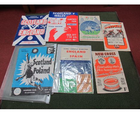 A England Programmes, 50-1 v. Scotland, 55-6 Spain and Ticket, Scotland 59-60 v. Poland, 63-4 v. Wales, England. New Cross 19
