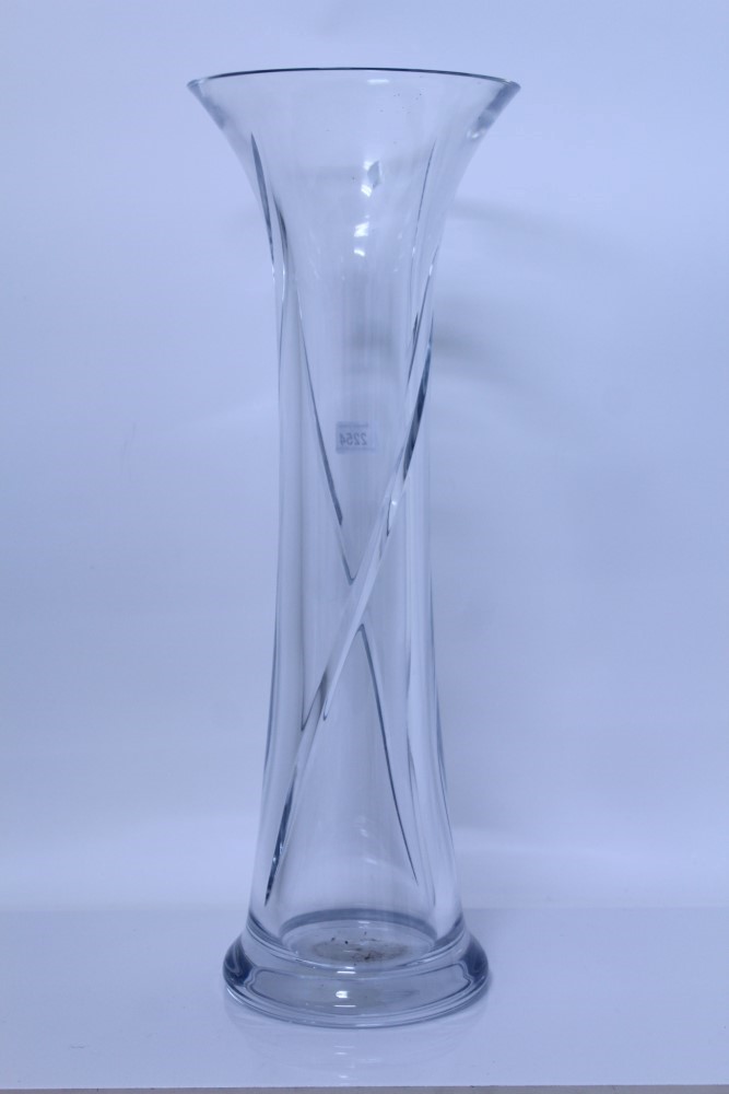 Large Waterford Crystal vase with original label, 55cm high