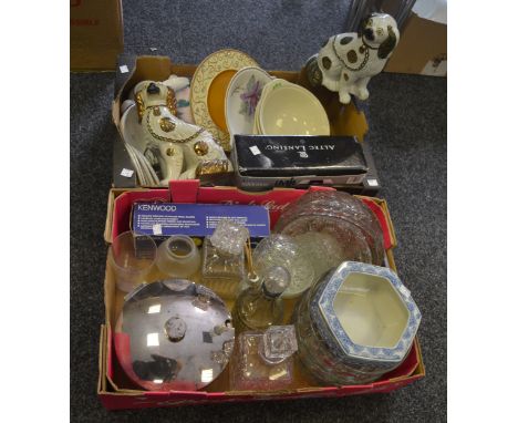 Household Goods - glassware; a pair of Staffordshire mantel Dogs; etc (2 boxes)
