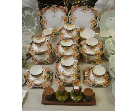 Teawares - a Staffordshire tea service in the Imari palette; etc qty 