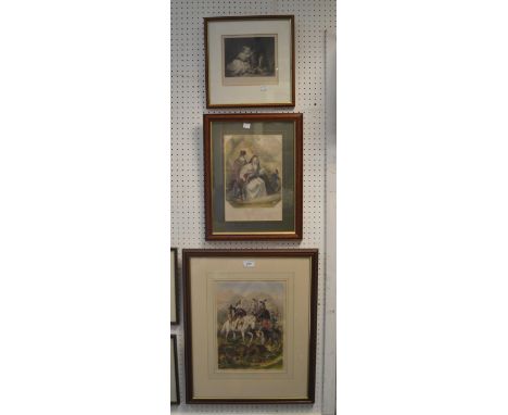 After R Josey, 'Princess Alice with Eos'; a hand-coloured lithograph, 'Le Retour de la Chasse'; after Mrs. Seyffarth, Scottis