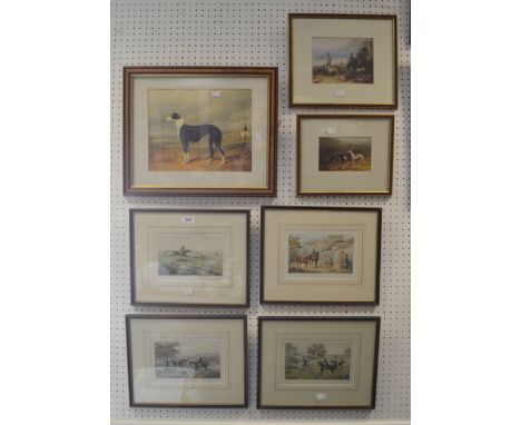 Pictures and Prints - after J Harris, R. Ackermann's Coursing Scraps, a set of four lithograph prints depicting hare coursing