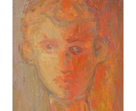 Mechthild Nawiasky (1905 - 1983), oil on board, head portrait, inscribed verso, 18" x 13.5", framedGood original condition, f