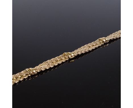 A Vintage 9ct gold inter-woven bracelet, bracelet length 20cm, 18.5gVery good original condition, no broken links or obvious 