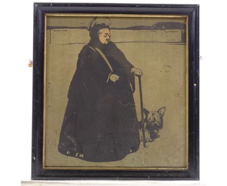 William Nicholson, wood-cut print, Queen Victoria, published 1897, 9" x 8.5", original frameVery good condition, frame lightl