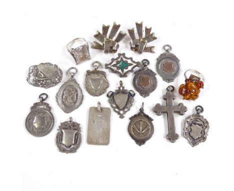 Various silver medals, including First War Scottish Rifles, jewellery etcLot sold as seen unless specific item(s) requested 