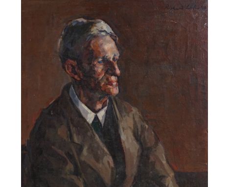 Richard Bentham Walker, oil on canvas, portrait of a man, signed and dated 1907, 26" x 22", unframedGeneral paint crazing but
