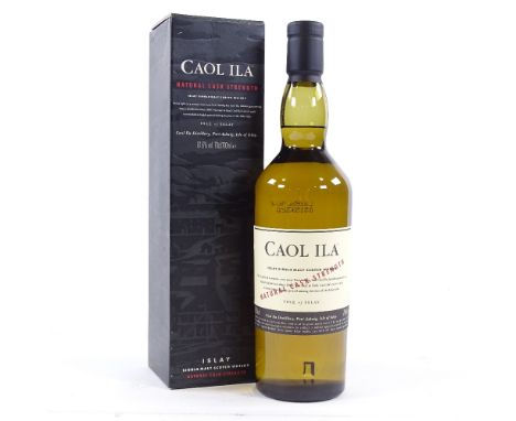 Caol Ila, bottle of Islay single malt cask strength Scotch Whisky 