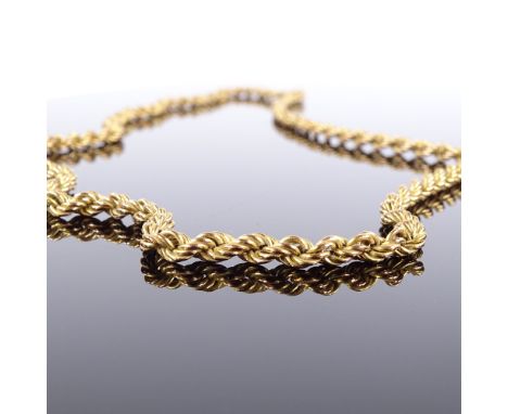 A Vintage 9ct gold rope twist necklace, import marks Birmingham 1994, necklace length 62cm, 11.6gVery good original condition