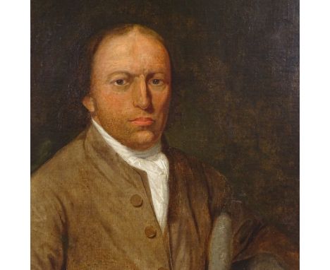 Early 19th century oil on canvas, portrait of a man, unsigned, 31" x 25", unframedRe-lined and cleaned, no sign of canvas dam