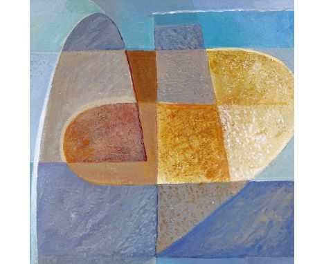 Colin Birchall (1948 - 2014), acrylic on canvas, Harbour Forms winter light, signed with gallery labels verso, 15" x 15.5", f