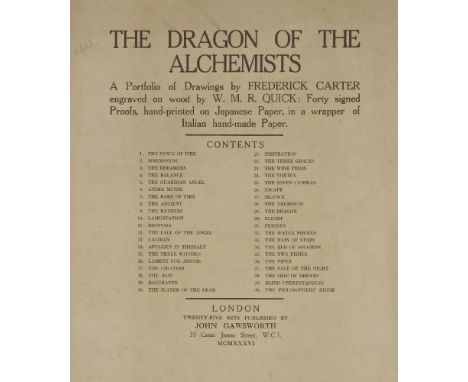 *The Dragon of the Alchemists, a portfolio of drawings, Frederick Carter (1883-1967) engraved on wood by W M R Quick, forty s