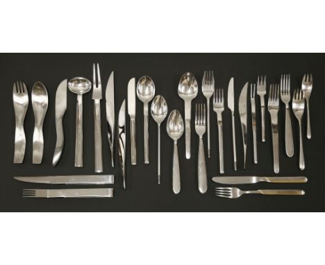 Twelve contemporary Continental stainless steel cutlery sets, to include WMF, Hackman, Rosenthal, Amboss, Mono, most examples