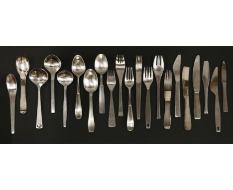 Thirteen contemporary Continental stainless steel cutlery sets, to include Georg Jensen, Gense, Maya, most examples of patter