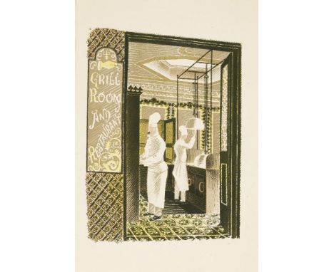 Eric Ravilious (1903-1942)'GRILL ROOM AND RESTAURANT'Lithograph, from 'High Street', c.193823 x 15cm, unframed