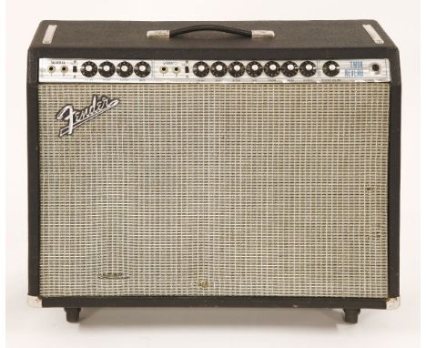 A 1973 Fender 'silverface' Twin Reverb guitar amplifier, serial number A6***6, this model features the push/pull master volum