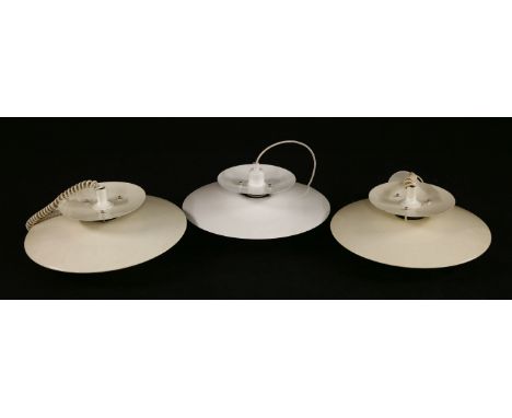Three Danish white and cream light pendants,in the style of Louis Poulsen,42.5cm diameter (3)