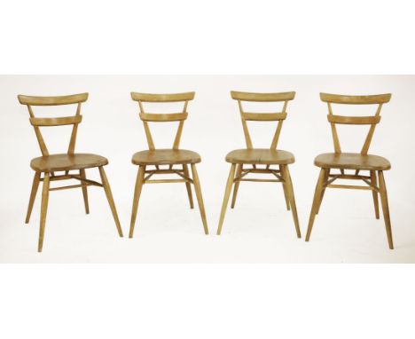 Four Ercol stacking chairs (4)