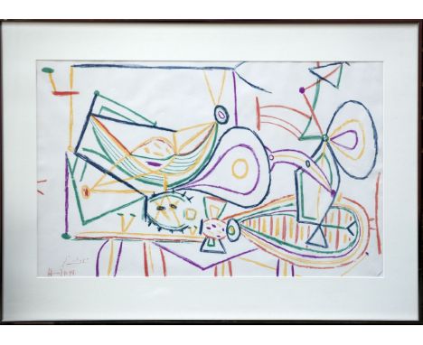 *Pablo Picasso (Spanish, 1881-1973)COMPOSITIONLithograph from the European School Prints series, 1940s, signed in the plateim