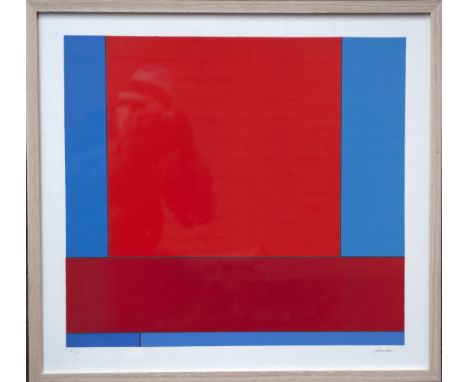 Ludwig Sander (American, 1906-1975)UNTITLED - RED AND BLUESigned and numbered screenprint from an edition of 90image size 51 