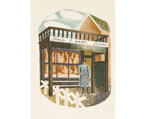 Eric Ravilious (1903-1942)'FAMILY BUTCHER'Lithograph, from 'High Street', c.193823 x 15cm, unframed