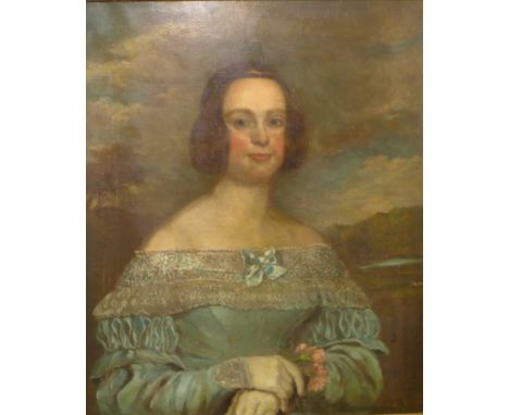 English School (19th Century), portrait of a lady, oil on canvas, 75 x 63cms, framed 