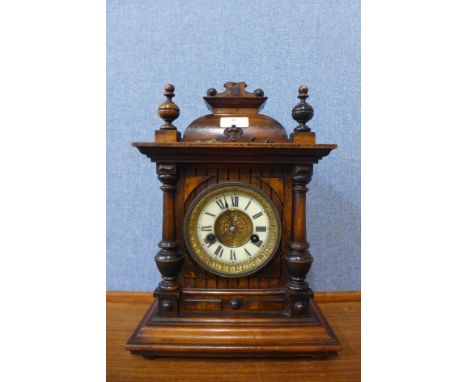 A 19th Century German walnut mantel clock 