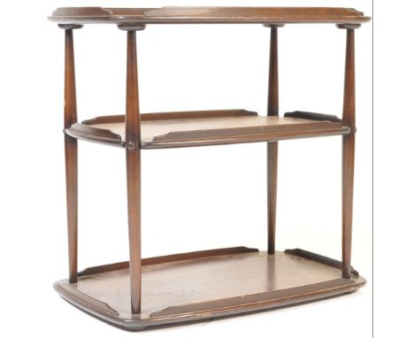 Lucian Ercolani - Ercol - Model 458 - A retro vintage 20th Century dark beech and elm three tier serving tea trolley / cockta