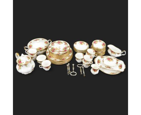 Royal Albert Old Country Roses pattern tea and dinner wares, including two tier cake stand, three tier cake stand, tureen, sa