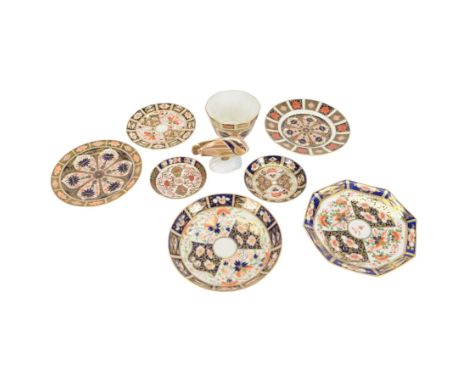 Royal Crown Derby plate in 1128 imari pattern, together with imari bowl, and other Royal Crown Derby plates, saucers and Trop