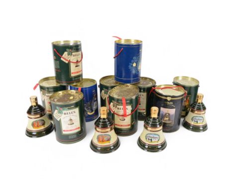 Ten Bells Old Scotch Whisky commemorative decanters, including Royal and Christmas examples, all in presentation boxes