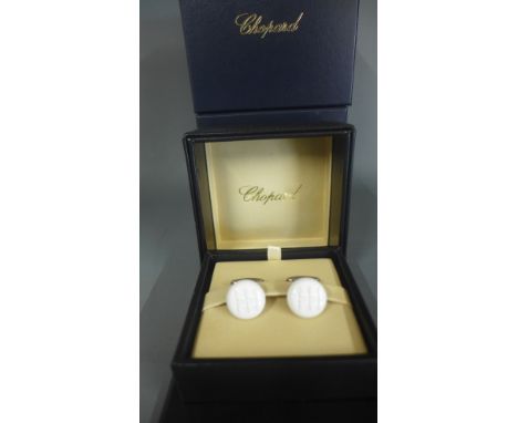 A pair on Chopard cuff links in the form of a car gear stick top, new and boxed - left over from a promotion gift, cost £200 