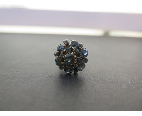 A sapphire tiered cluster ring - Stamped 14K - Ring size L - Weight approx 4.8gms
Condition Report: Good - With some light su