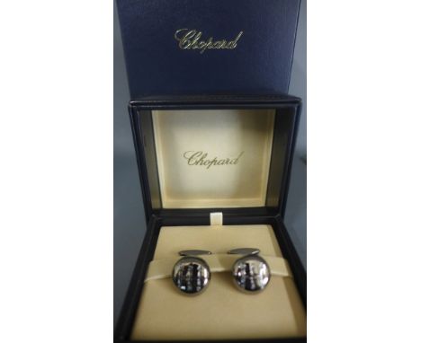 A pair on Chopard cuff links in the form of a car gear stick top, new and boxed - left over from a promotion gift, cost £200 