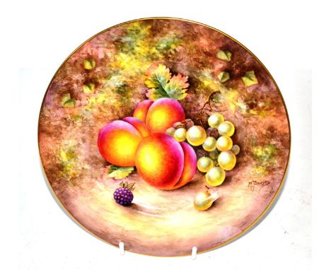 A Royal Worcester fruit painted plate by M Johnson 