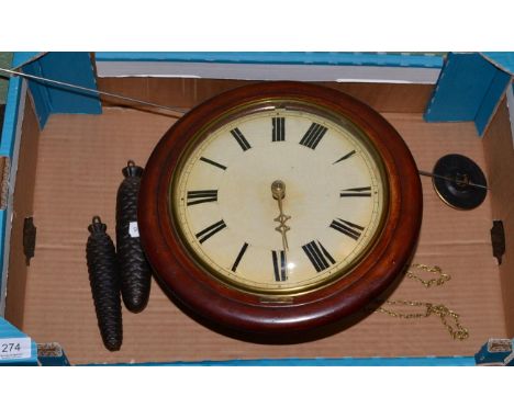 A late 19th/early 20th century mahogany wall clock 