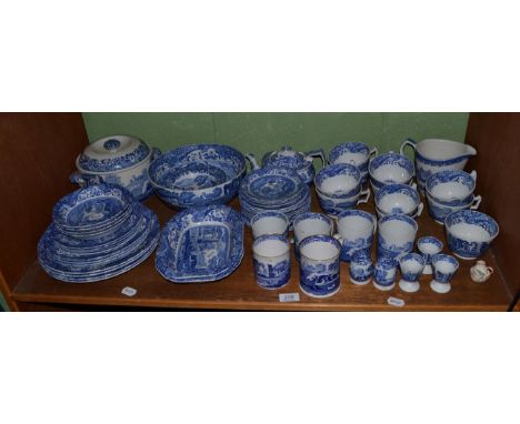 A large quantity of Spode blue Italian wares 
