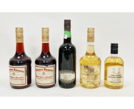 Berry Bros &amp; Rudd wood port, fine quality produce of Portugal, two bottles Berry Bros &amp; Rudd Ltd cherry brandy, 24% v
