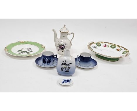 Collection of Royal Copenhagen porcelain&nbsp;including two Christmas pattern coffee cans and saucers, a compressed oviform v