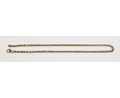 Antique 9ct yellow gold box link necklace, stamped 9ct, 38.2cm long,&nbsp;approximate weight 8.3 grams&nbsp;(PLEASE NOTE VAT 