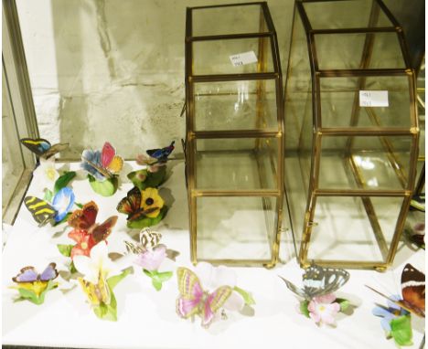 Collection of contemporary bisque porcelain models&nbsp;of butterflies from the Franklin Mint Butterflies and Flowers of the 