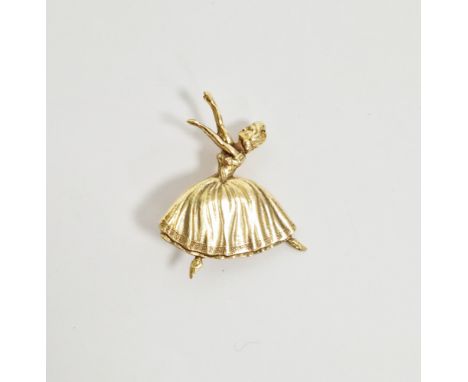 9ct yellow gold brooch in the form of a dancing lady, stamped Candida to back, 3cm high,&nbsp;approximate weight 4.5 grams&nb
