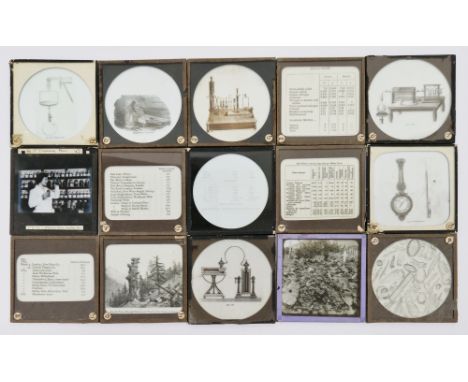 Series of Victorian lecture slides relating to chemistry, including the Laws of Chemical Combination, water hardness, assorte