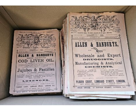"The Chemist and Druggist Journal" 1886 all in original limp covers not bound, and part volumes 1899, 1877, 1896, 1897, 1872,
