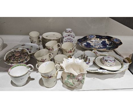 Collection of English and Royal Copenhagen porcelain and other items&nbsp;including a Royal Copenhagen ivory ground osier mou