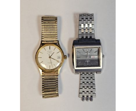 Seiko automatic KS Highbeat wristwatch, the rectangular dial with baton hour markers, day and date aperture at the quarter ho