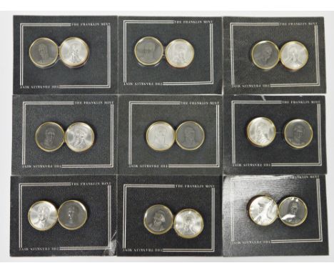 Franklin Mint 'The Battle of Waterloo' chequers set&nbsp;comprising 24 medallions sealed on 12 carded packs&nbsp;