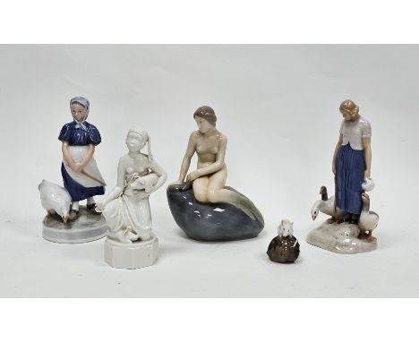 Group of Royal Copenhagen and Bing und Grondahl porcelain figures and models, comprising: a small model of a mouse , shape no