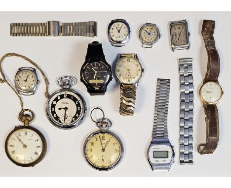 Quantity of wrist and pocket watches to include gent's Best Patents Lever silver plated pocket watch, Smiths Empire pocket wa
