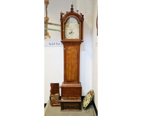 Georgian mahogany cased eight-day longcase clock&nbsp;with painted broken-arch dial decorated with sailing ship, shells and n